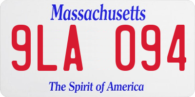 MA license plate 9LA094