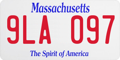 MA license plate 9LA097