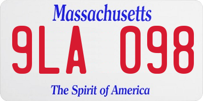 MA license plate 9LA098