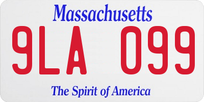 MA license plate 9LA099