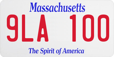 MA license plate 9LA100
