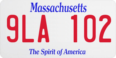 MA license plate 9LA102