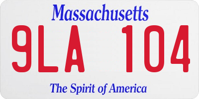 MA license plate 9LA104