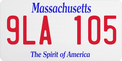 MA license plate 9LA105