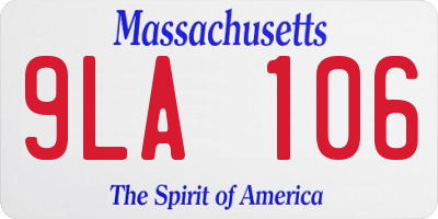 MA license plate 9LA106