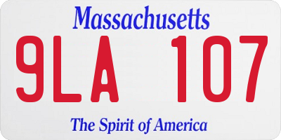 MA license plate 9LA107