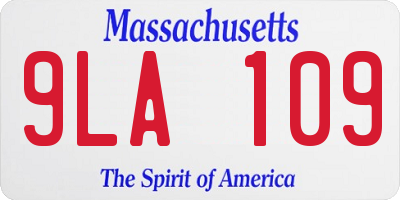 MA license plate 9LA109
