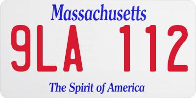 MA license plate 9LA112