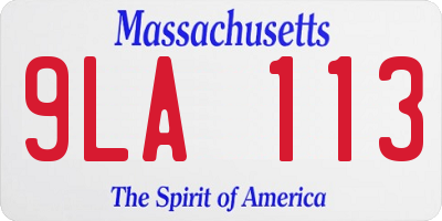 MA license plate 9LA113