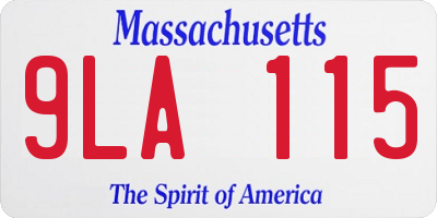 MA license plate 9LA115
