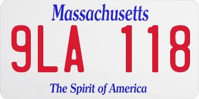 MA license plate 9LA118