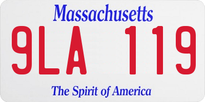 MA license plate 9LA119