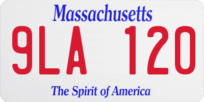 MA license plate 9LA120