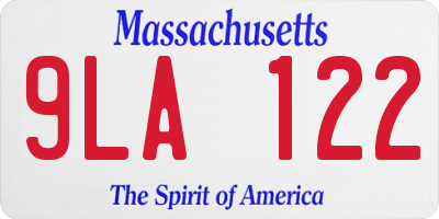 MA license plate 9LA122