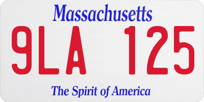 MA license plate 9LA125