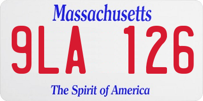 MA license plate 9LA126