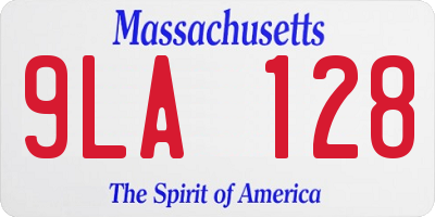 MA license plate 9LA128