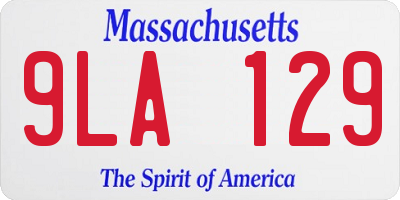 MA license plate 9LA129