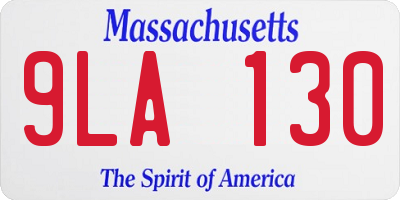 MA license plate 9LA130