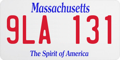 MA license plate 9LA131