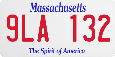 MA license plate 9LA132