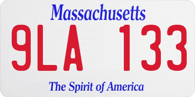 MA license plate 9LA133