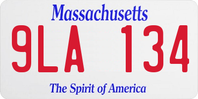 MA license plate 9LA134