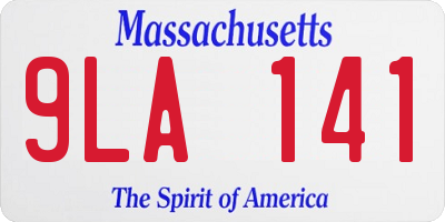 MA license plate 9LA141