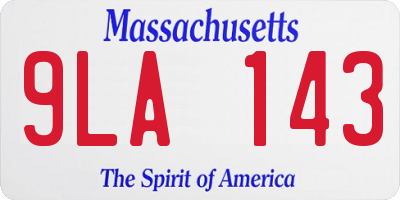 MA license plate 9LA143