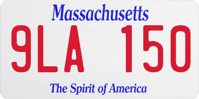 MA license plate 9LA150