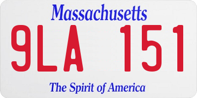 MA license plate 9LA151