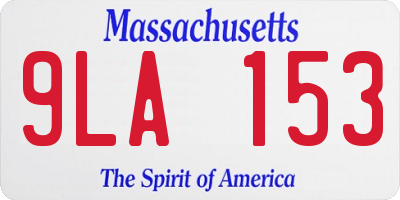 MA license plate 9LA153
