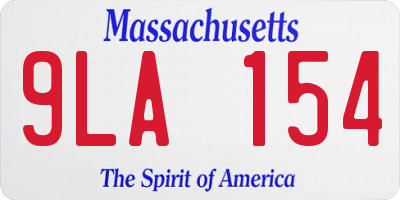 MA license plate 9LA154