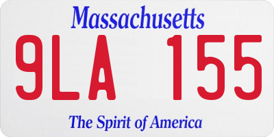 MA license plate 9LA155