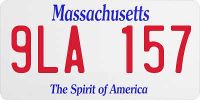 MA license plate 9LA157