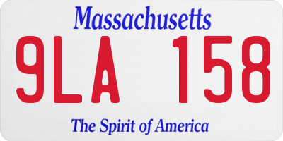 MA license plate 9LA158