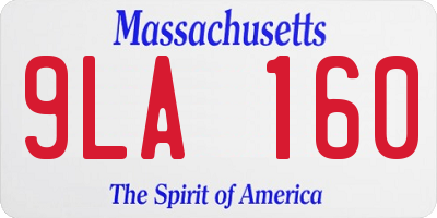 MA license plate 9LA160