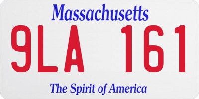 MA license plate 9LA161