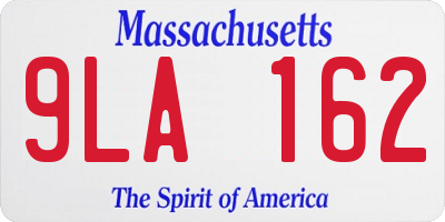 MA license plate 9LA162