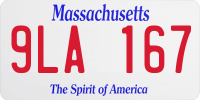 MA license plate 9LA167