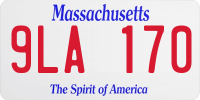MA license plate 9LA170