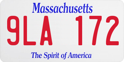 MA license plate 9LA172