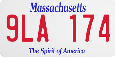 MA license plate 9LA174