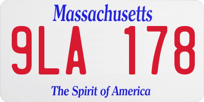 MA license plate 9LA178