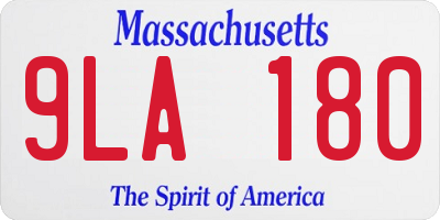 MA license plate 9LA180