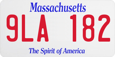 MA license plate 9LA182