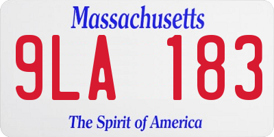MA license plate 9LA183