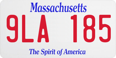 MA license plate 9LA185