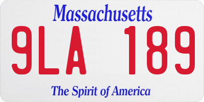 MA license plate 9LA189