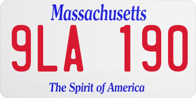 MA license plate 9LA190